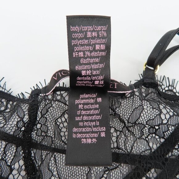 Victorias Secret Extra Small XS Black Sheer Lace Strappy Nightgown Sleep Shirt - Picture 8 of 11